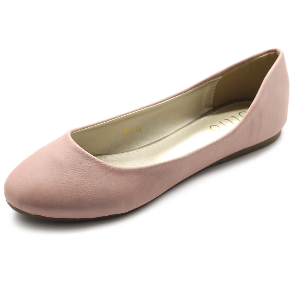 Ollio Women's Shoe Ballet Basic Light Comfort Low Heel Flat