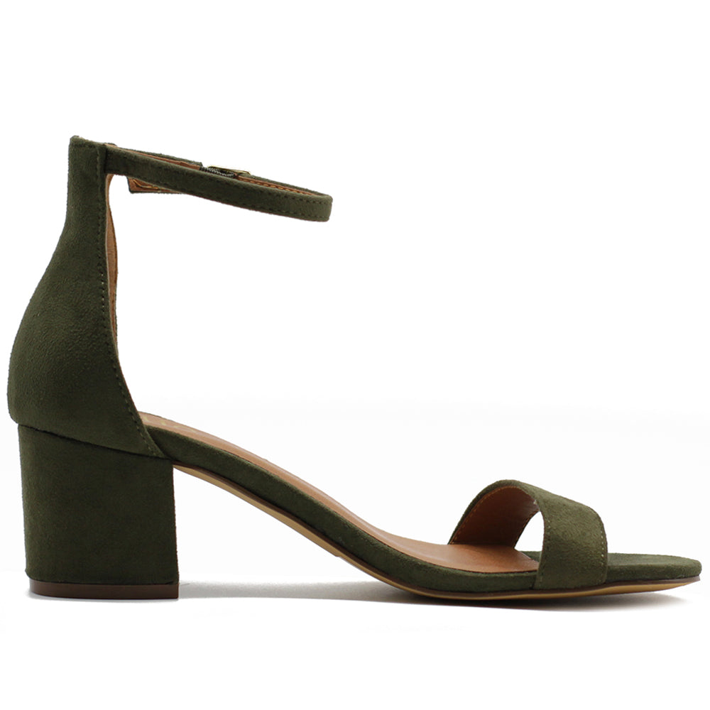 Dreamer Olive Green Satin Extreme Bow Ankle Strap Platform Square Toe  Flared Stiletto Heels | Public Desire
