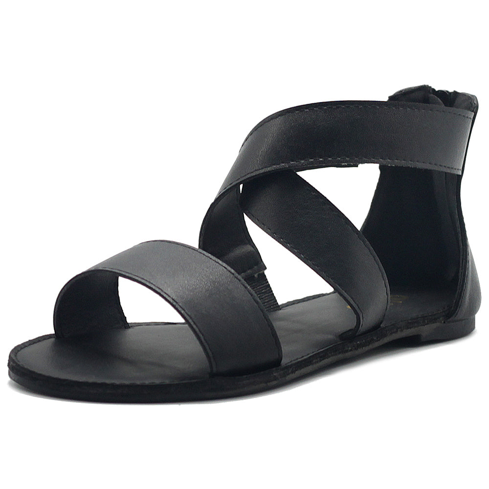 Cross Strap Flat Sandals – Neda Store