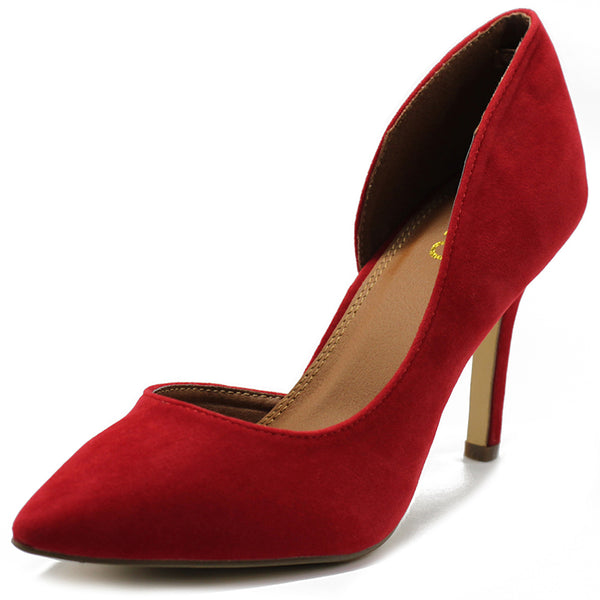 Ollio Women Shoes Fashion Faux-Suede Dress High Heels D'Orsay Pumps