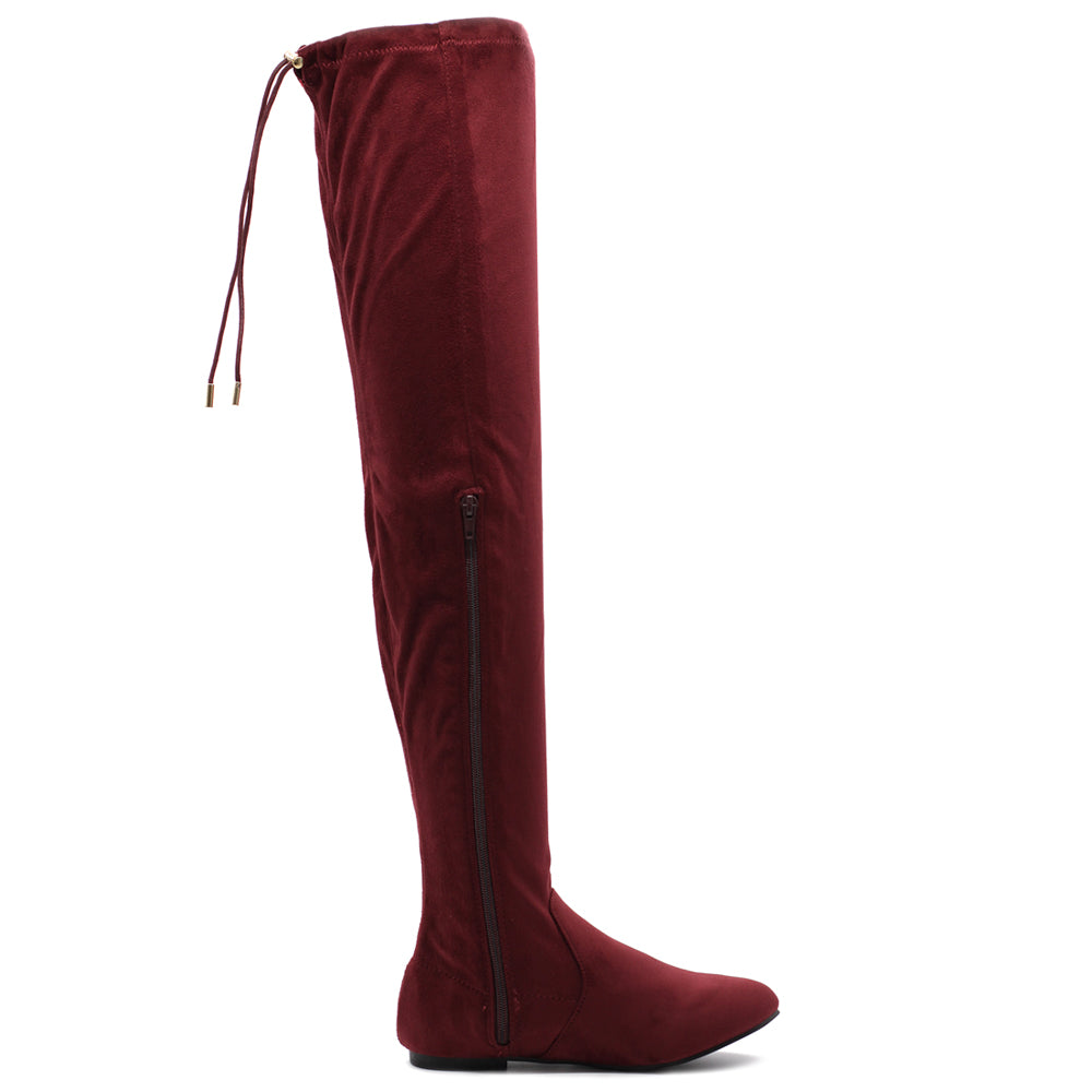 Thigh high 2024 drawstring boots