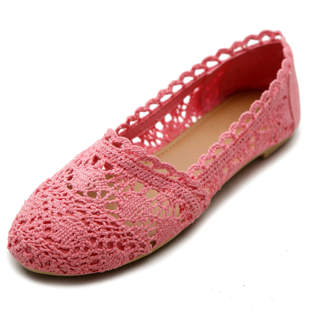 CLOVERLAY Women’s Lace Flat Shoe Floral Breathable Crochet Lace Ballet  Flats : : Clothing, Shoes & Accessories